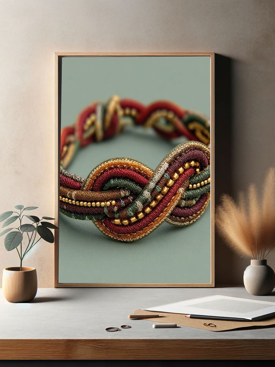 Braided Textile Bracelet Photography Poster. — room view 2