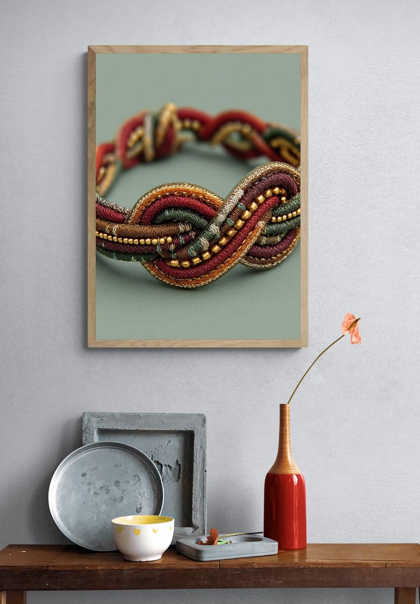 Braided Textile Bracelet Photography Poster. — room view 3