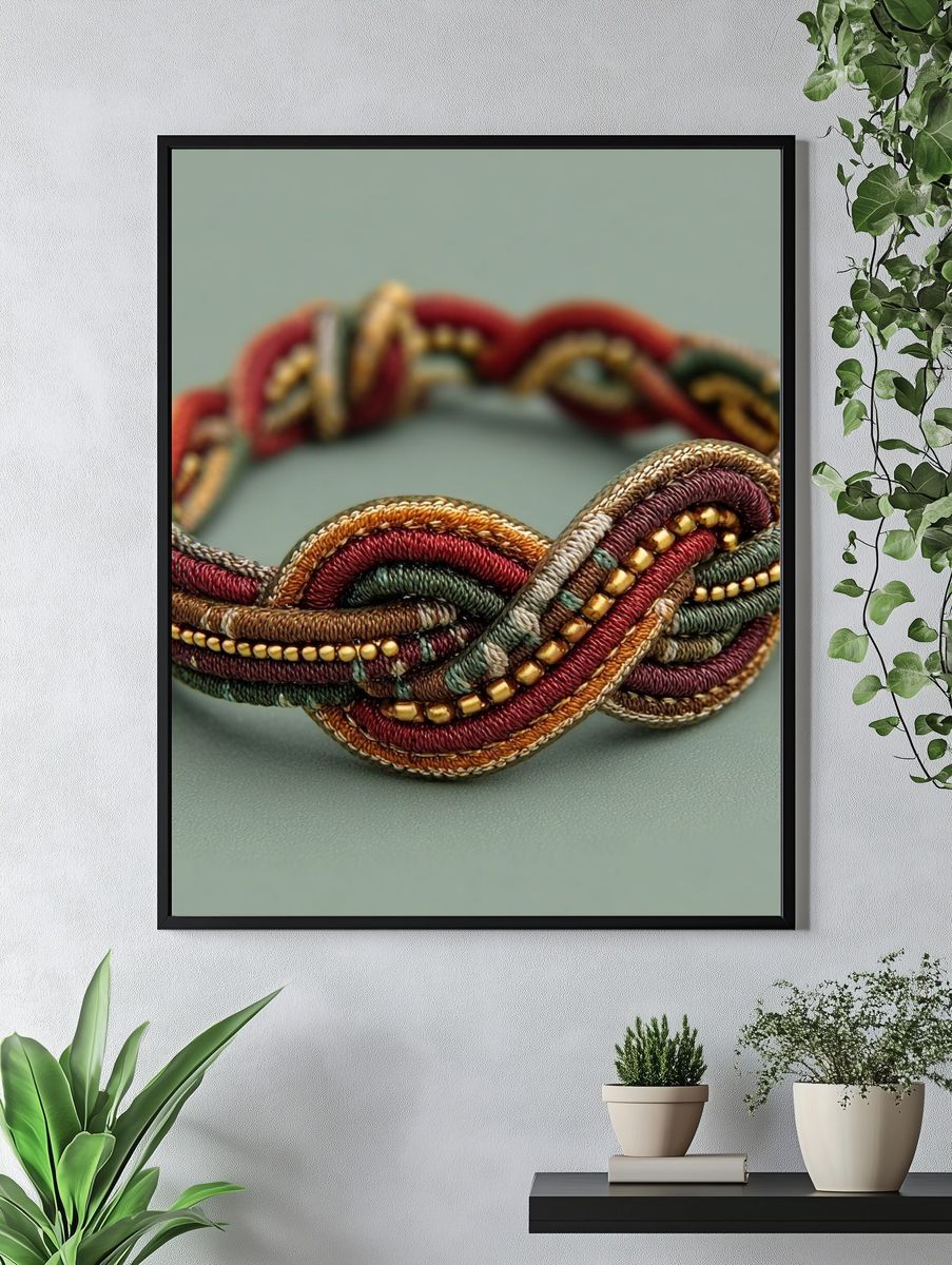 Braided Textile Bracelet Photography Poster. — room view 4