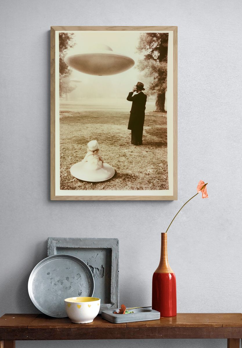 Surreal UFO Encounter Poster. — room view 3