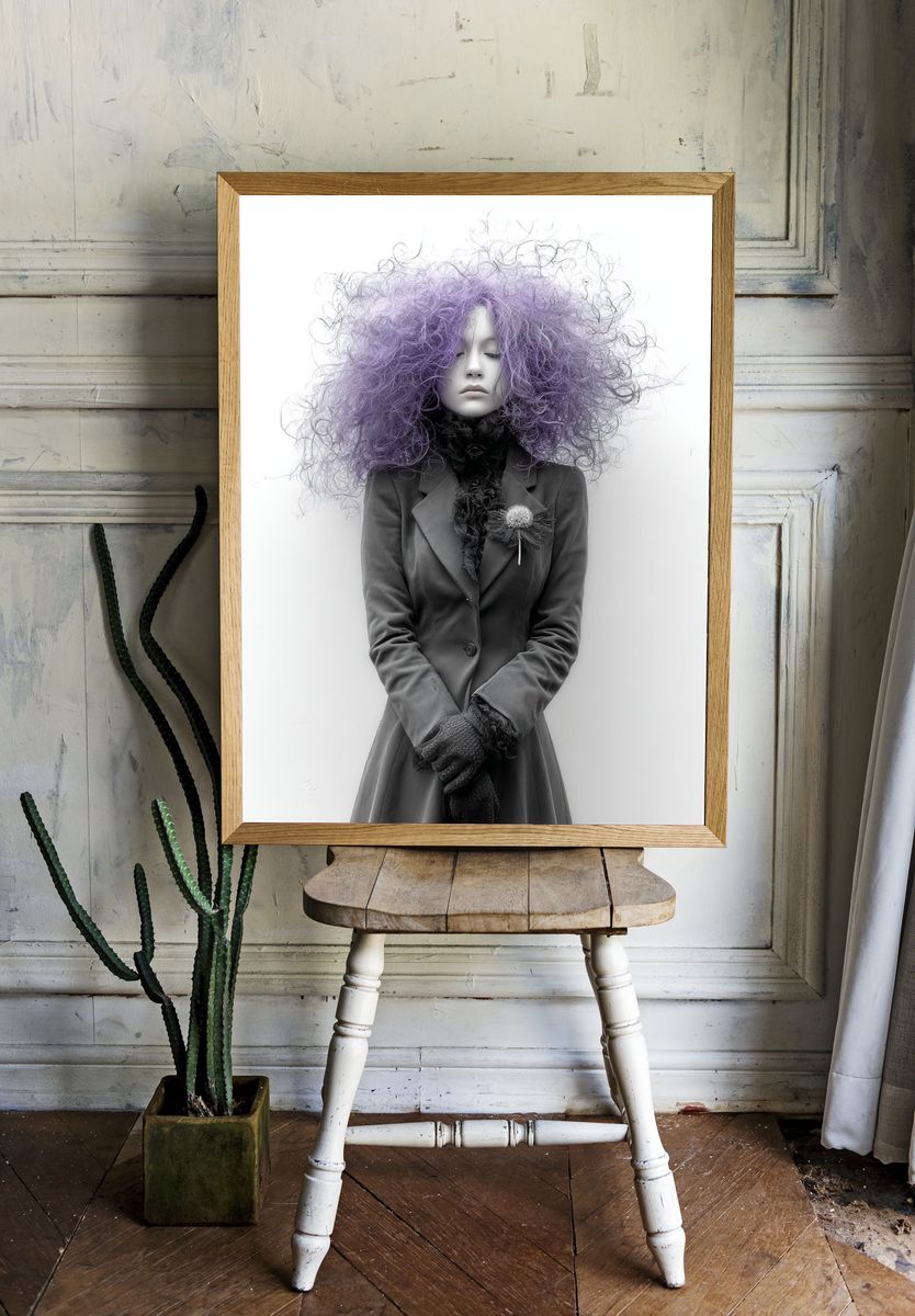 Purple Hair Portrait Photography Poster. — room view 1
