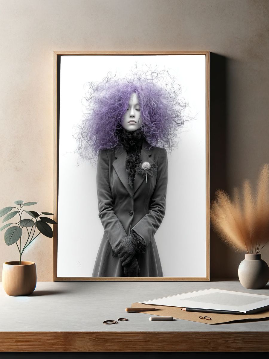 Purple Hair Portrait Photography Poster. — room view 2
