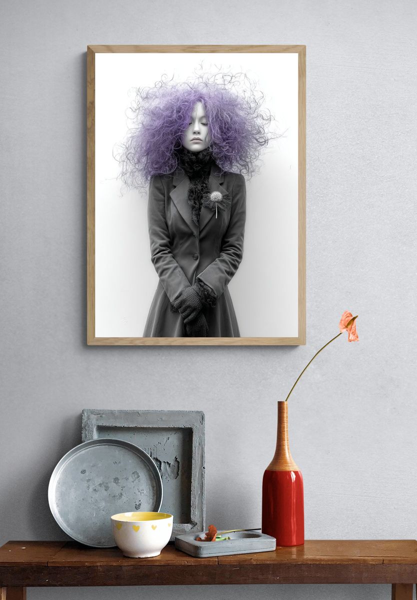 Purple Hair Portrait Photography Poster. — room view 3