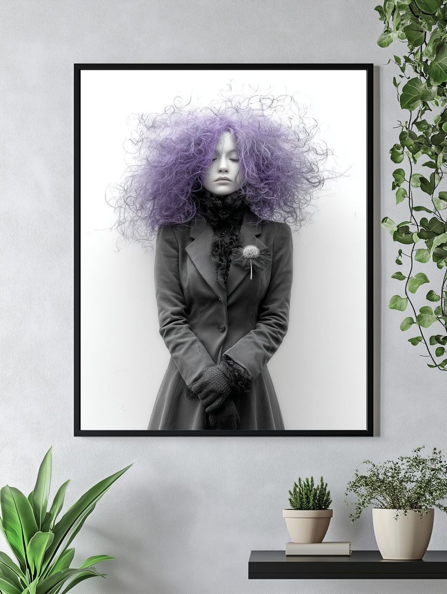 Purple Hair Portrait Photography Poster. — room view 4