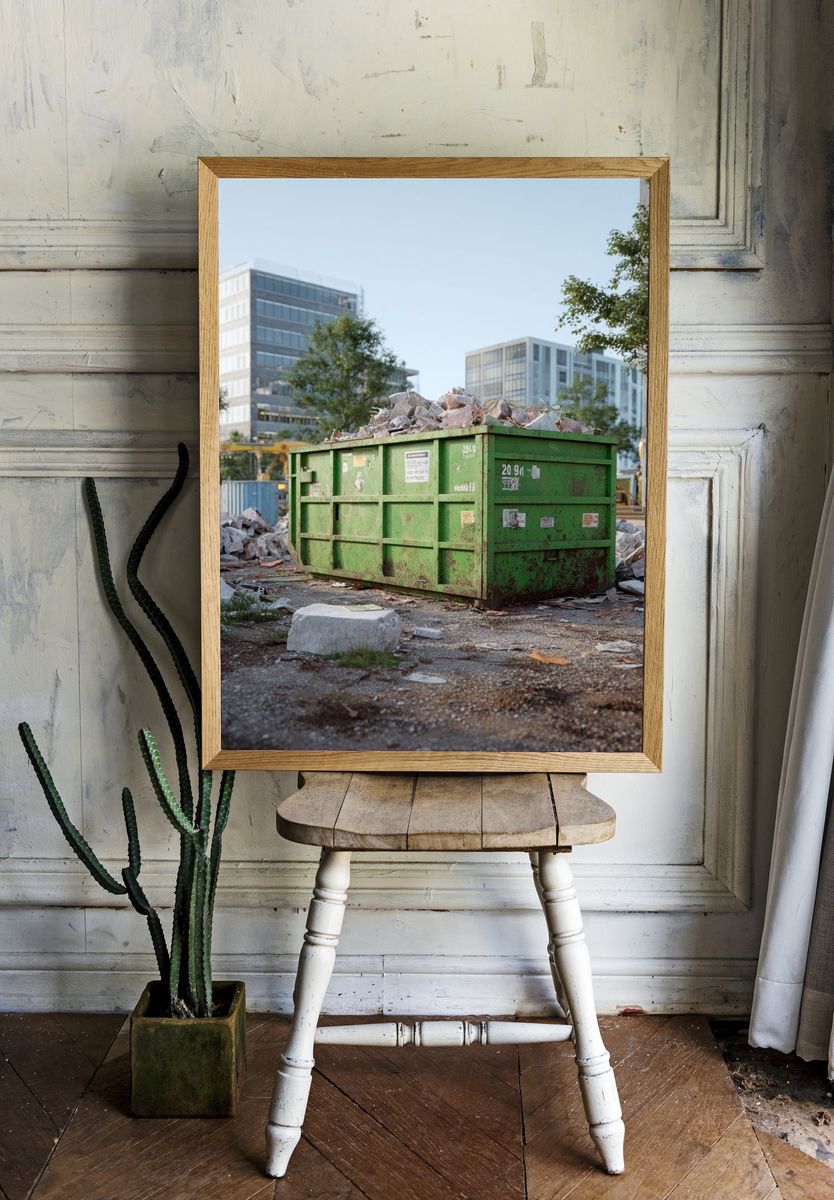 Urban Construction Dumpster Photography Poster. — room view 1