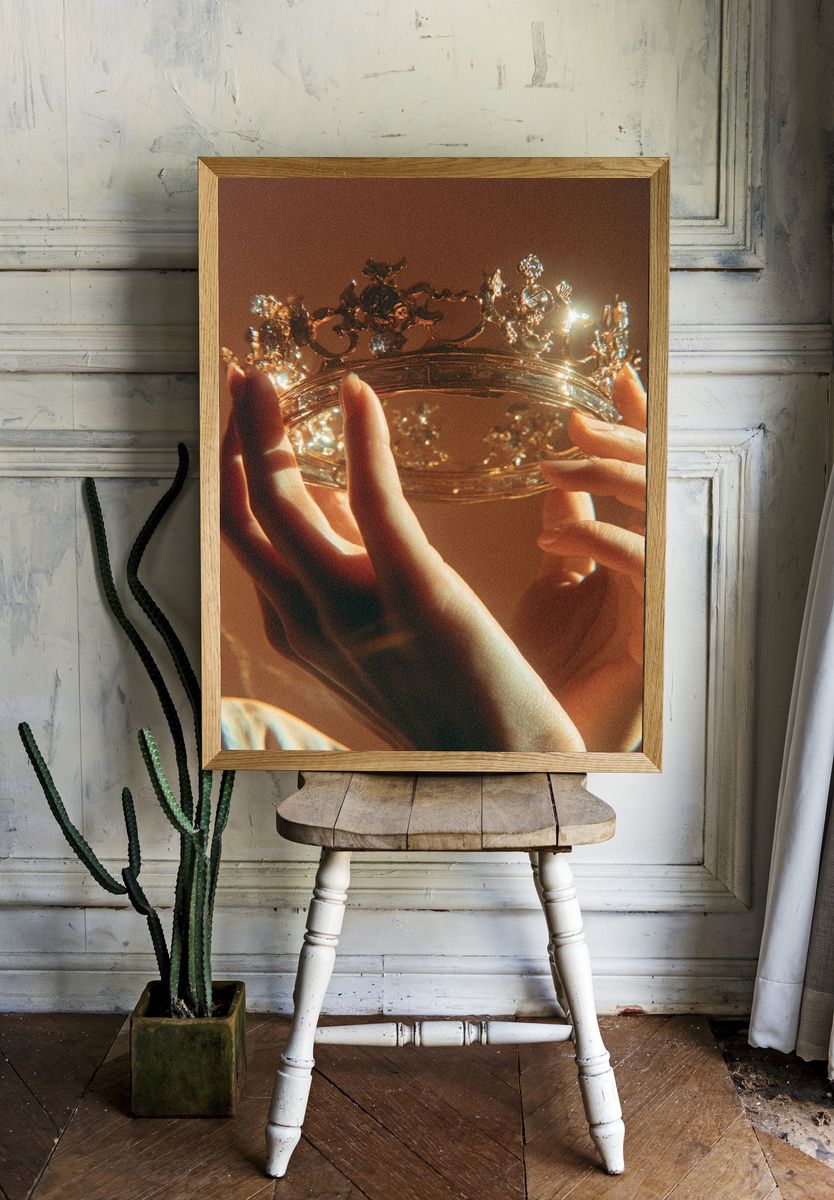 Golden Crown Portrait Print. — room view 1