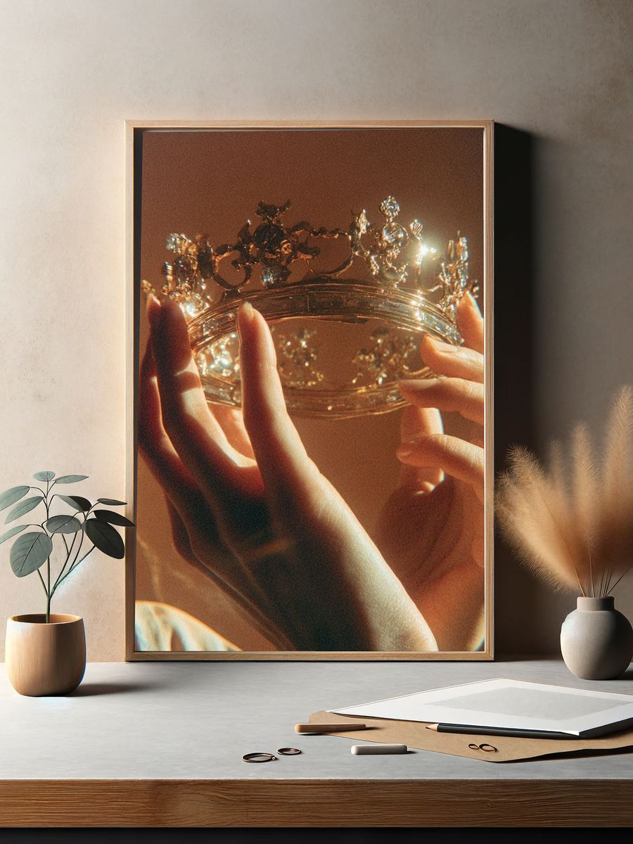 Golden Crown Portrait Print. — room view 2