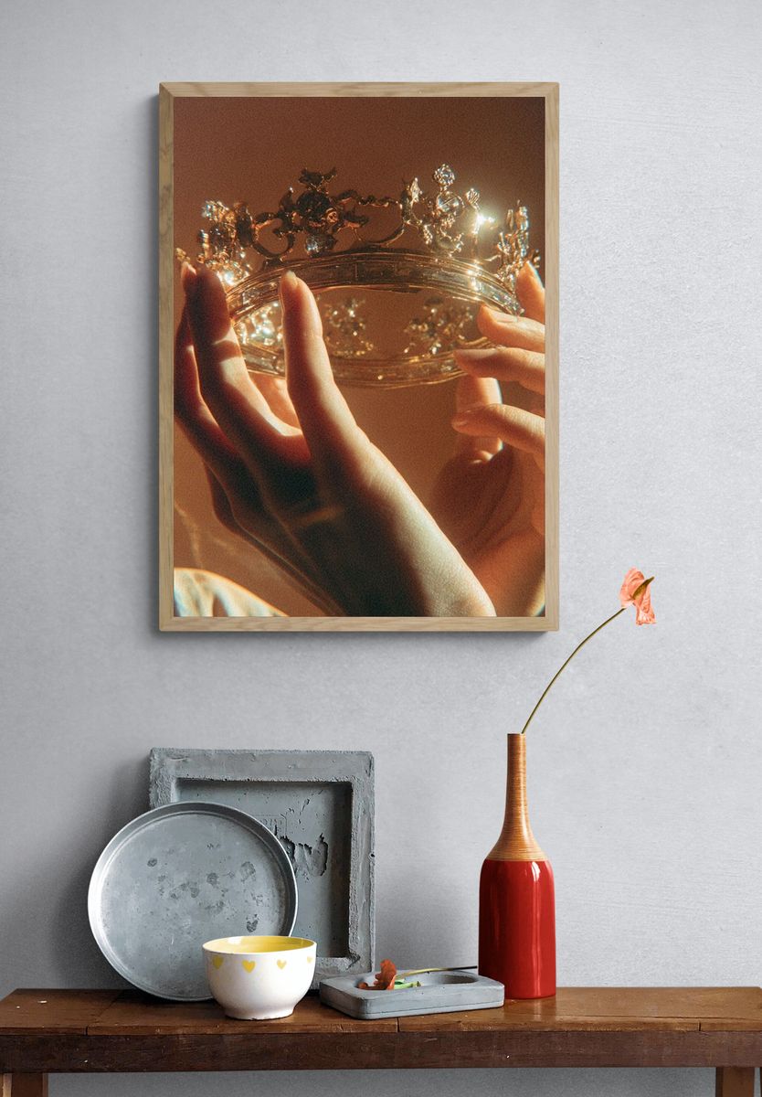 Golden Crown Portrait Print. — room view 3