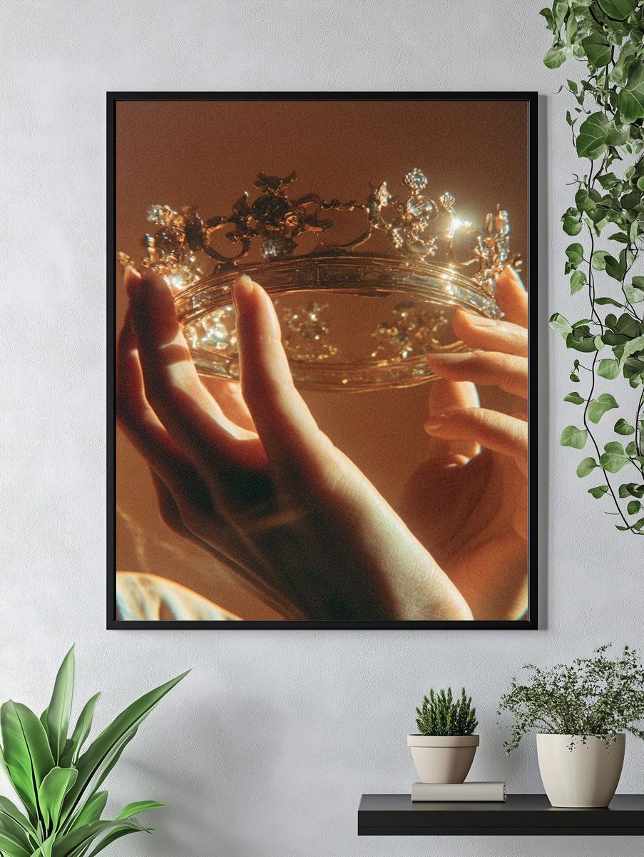 Golden Crown Portrait Print. — room view 4
