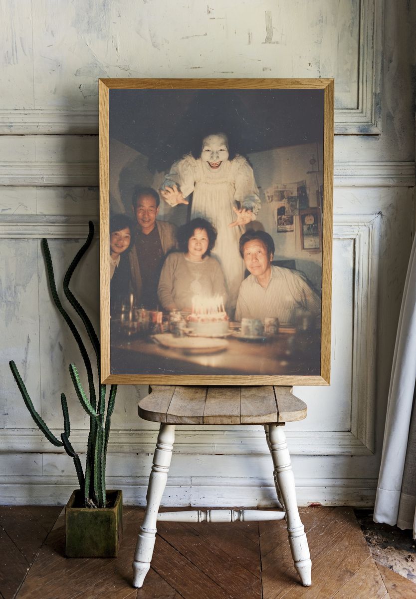 Haunted Family Birthday Photography Poster. — room view 1