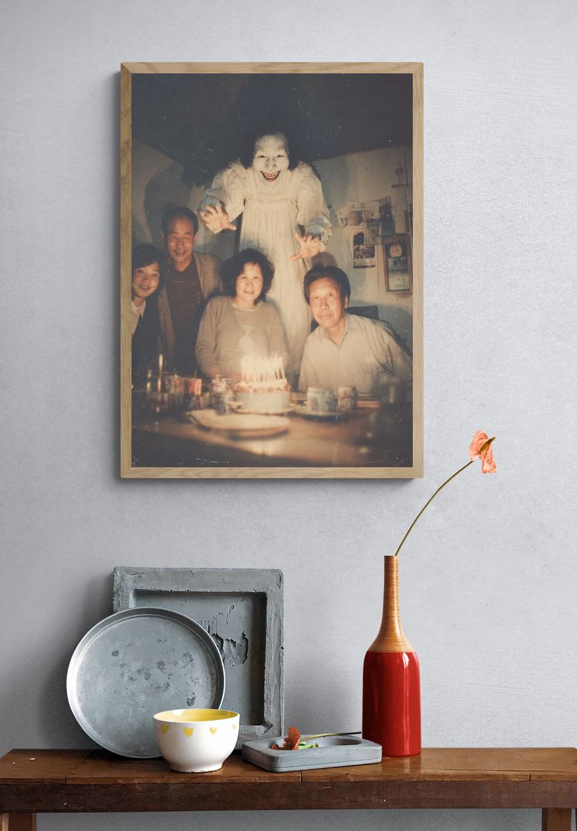 Haunted Family Birthday Photography Poster. — room view 3