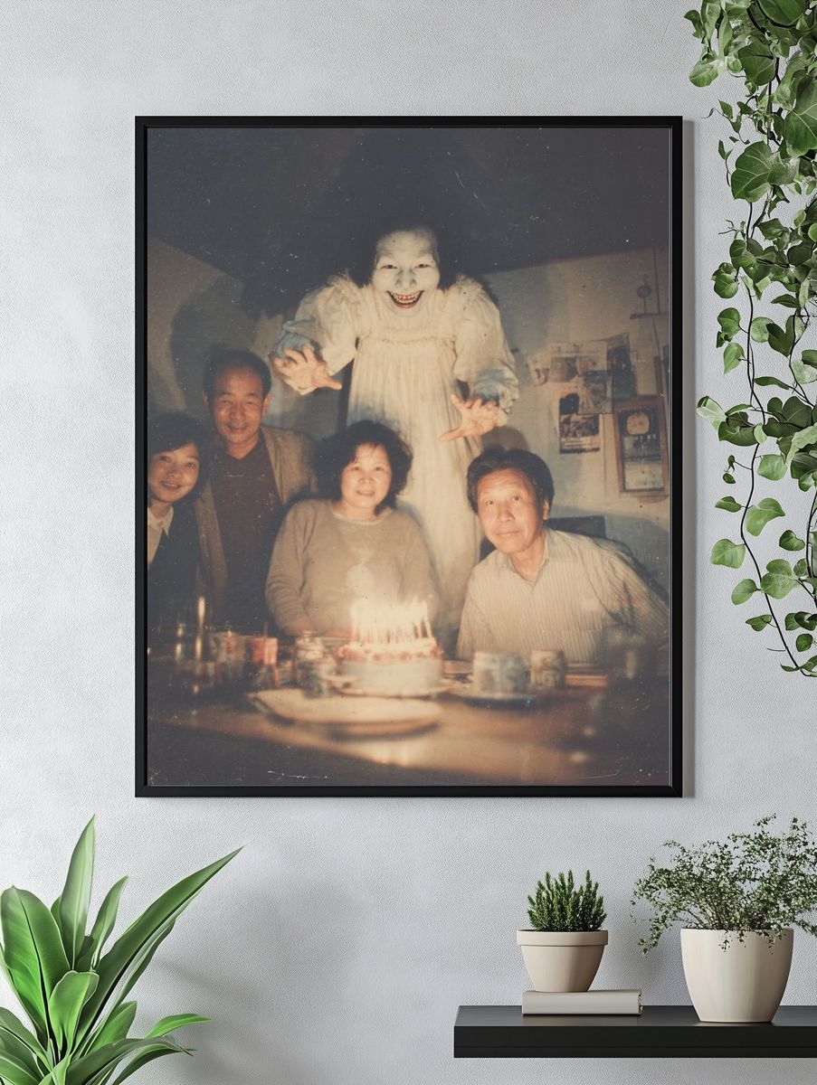Haunted Family Birthday Photography Poster. — room view 4
