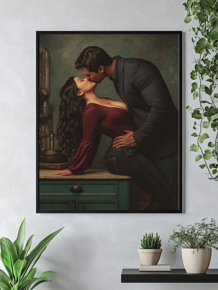 Romantic Kiss Photography Poster. — room view 4
