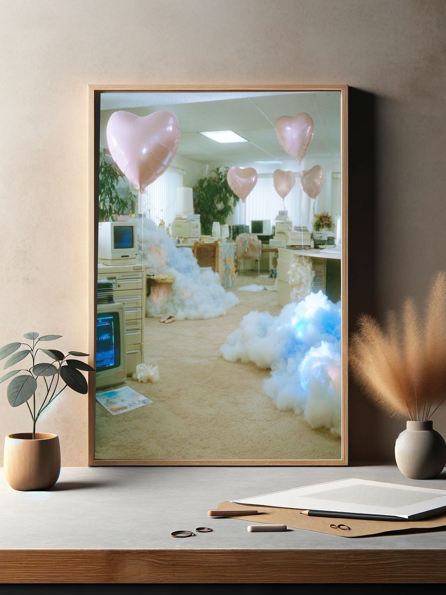 Dreamy Retro Office Poster. — room view 2