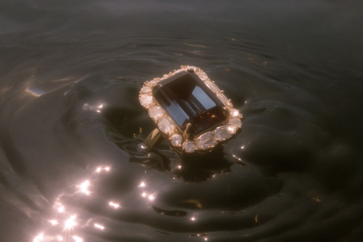Floating Gemstone Ring Photography Poster. poster detail