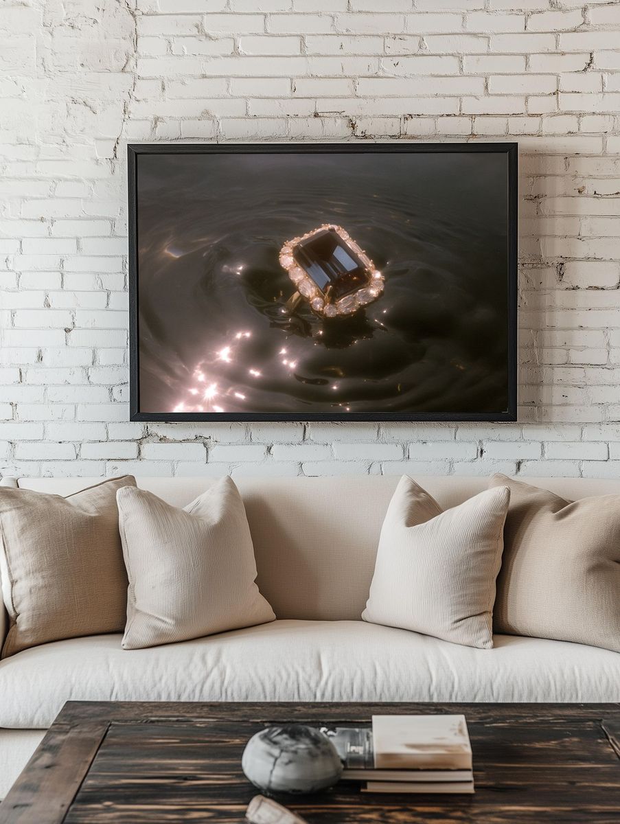 Floating Gemstone Ring Photography Poster. — room view 1