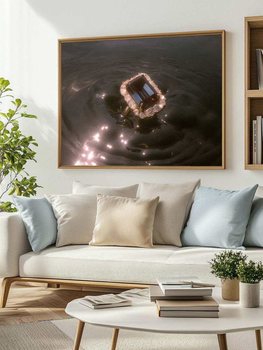 Floating Gemstone Ring Photography Poster. — room view 2