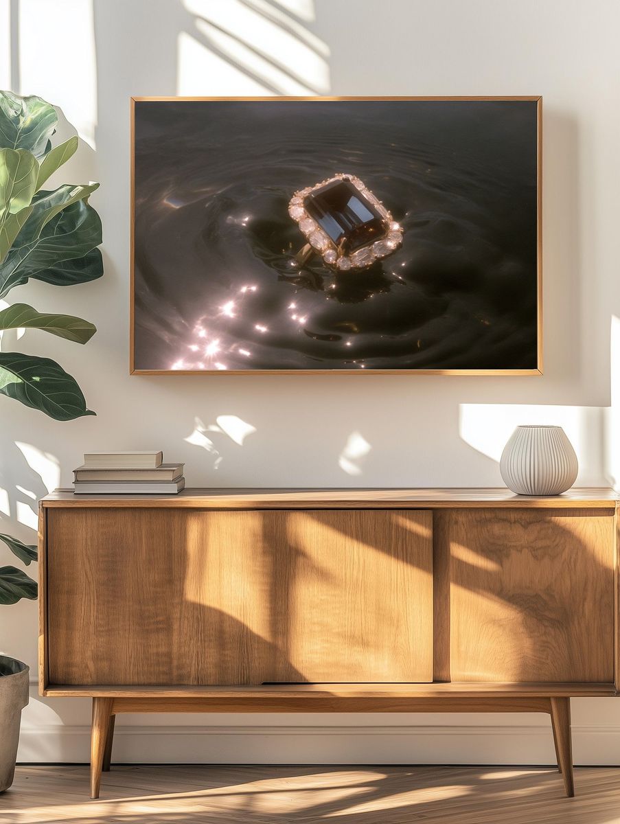 Floating Gemstone Ring Photography Poster. — room view 3