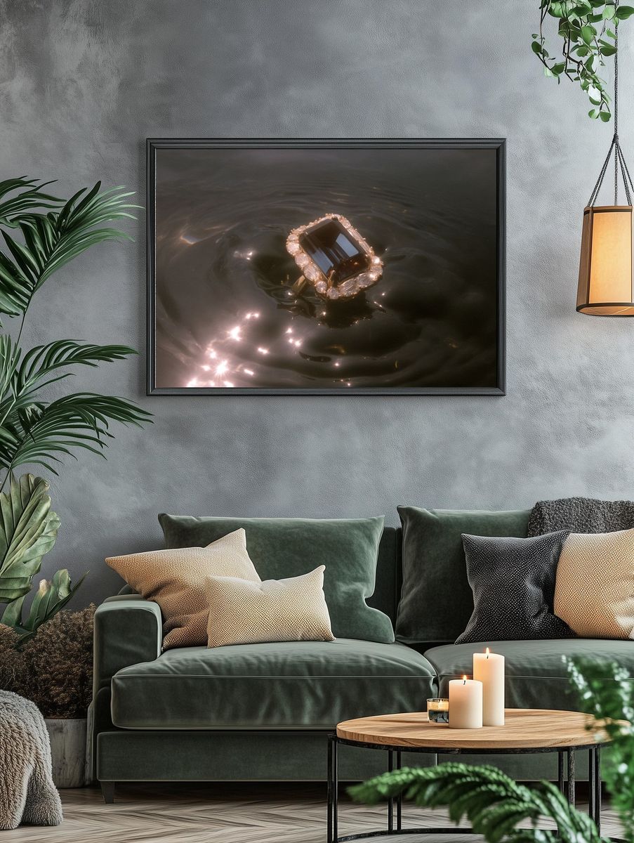 Floating Gemstone Ring Photography Poster. — room view 4