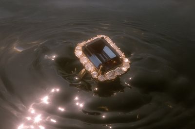 Floating Gemstone Ring Photography Poster. poster