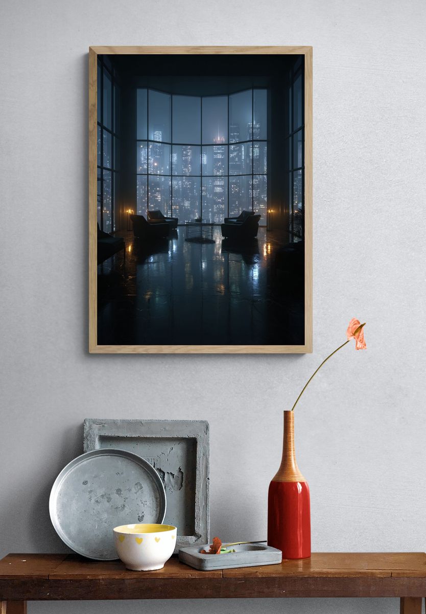 Rainy City Lounge Photography Poster. — room view 3