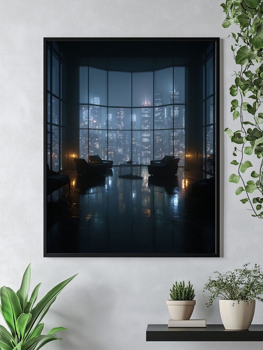 Rainy City Lounge Photography Poster. — room view 4
