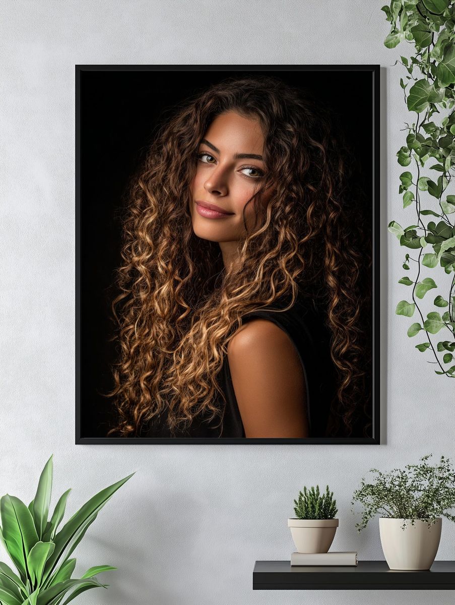 Curly Portrait Photography Print. — room view 4