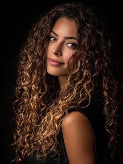 Curly Portrait Photography Print. poster print