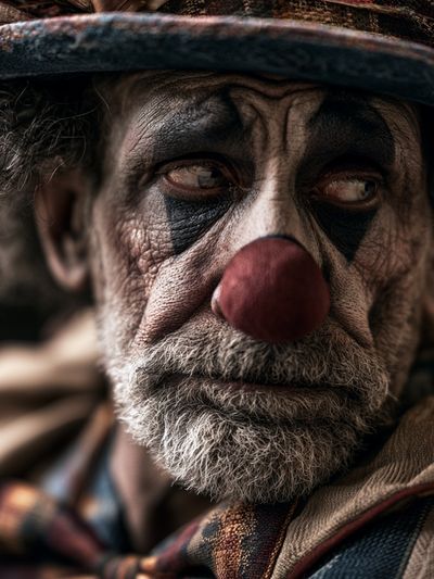 Sad Clown Portrait Print. poster print