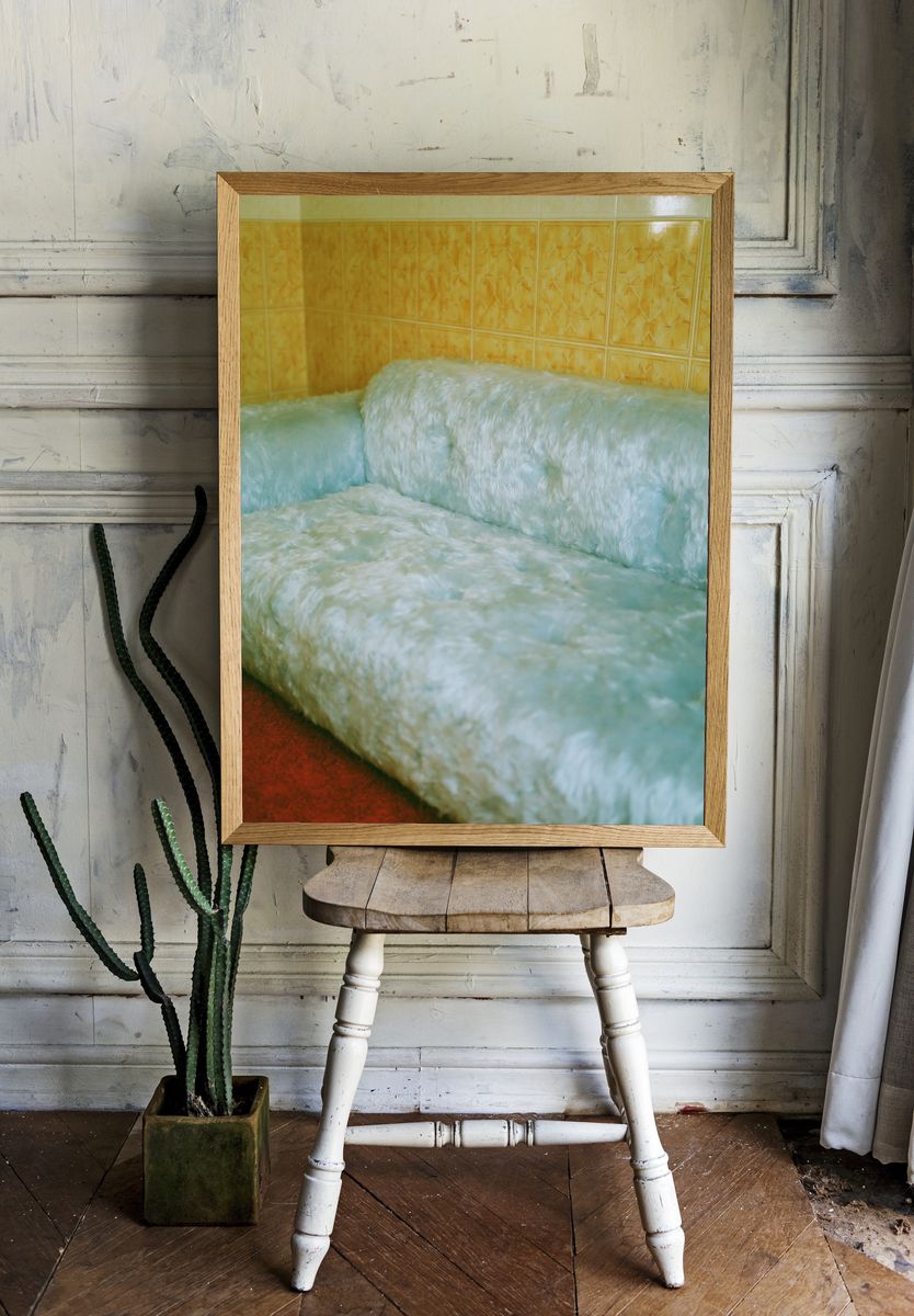 Faux Fur Sofa Interior Photography Poster. — room view 1