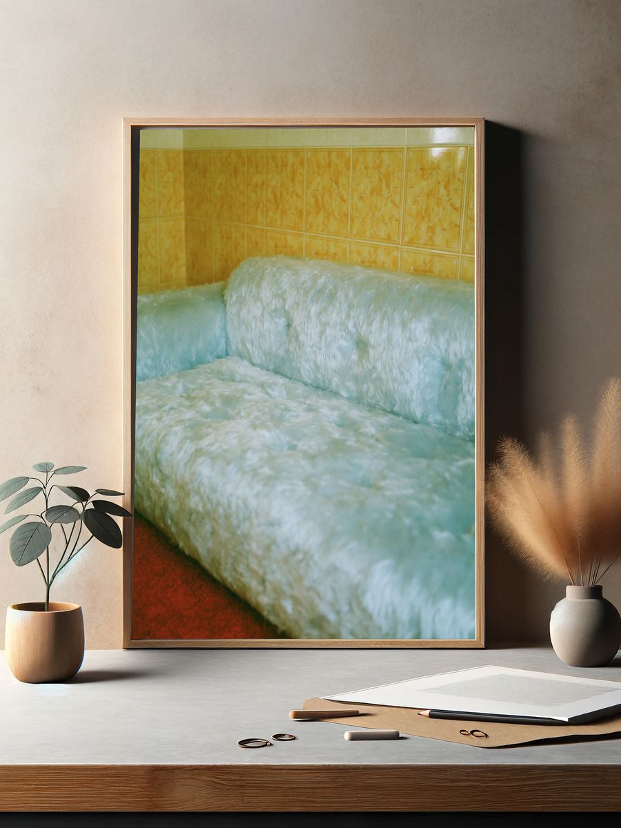 Faux Fur Sofa Interior Photography Poster. — room view 2