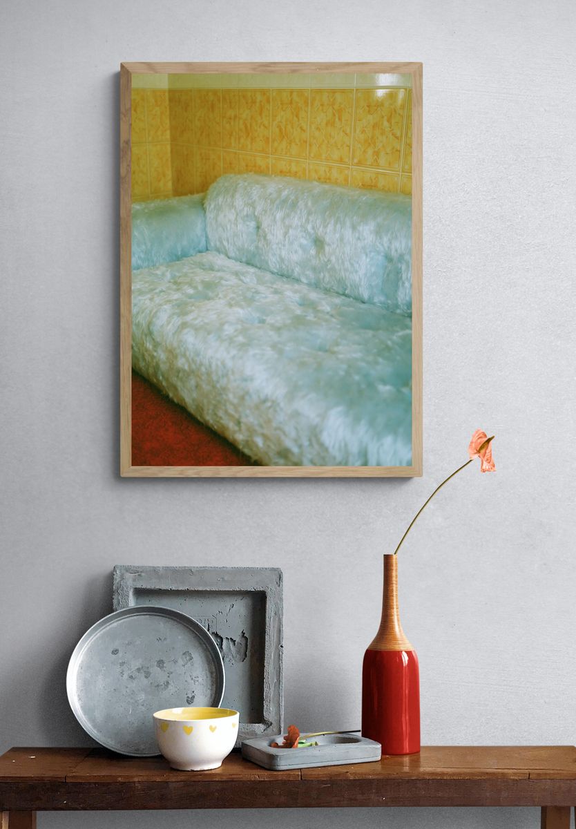 Faux Fur Sofa Interior Photography Poster. — room view 3