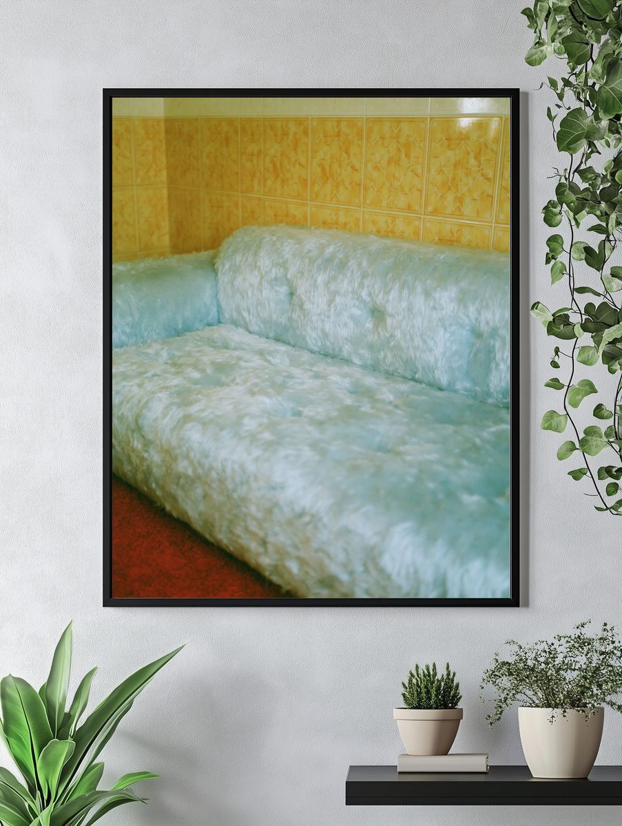 Faux Fur Sofa Interior Photography Poster. — room view 4