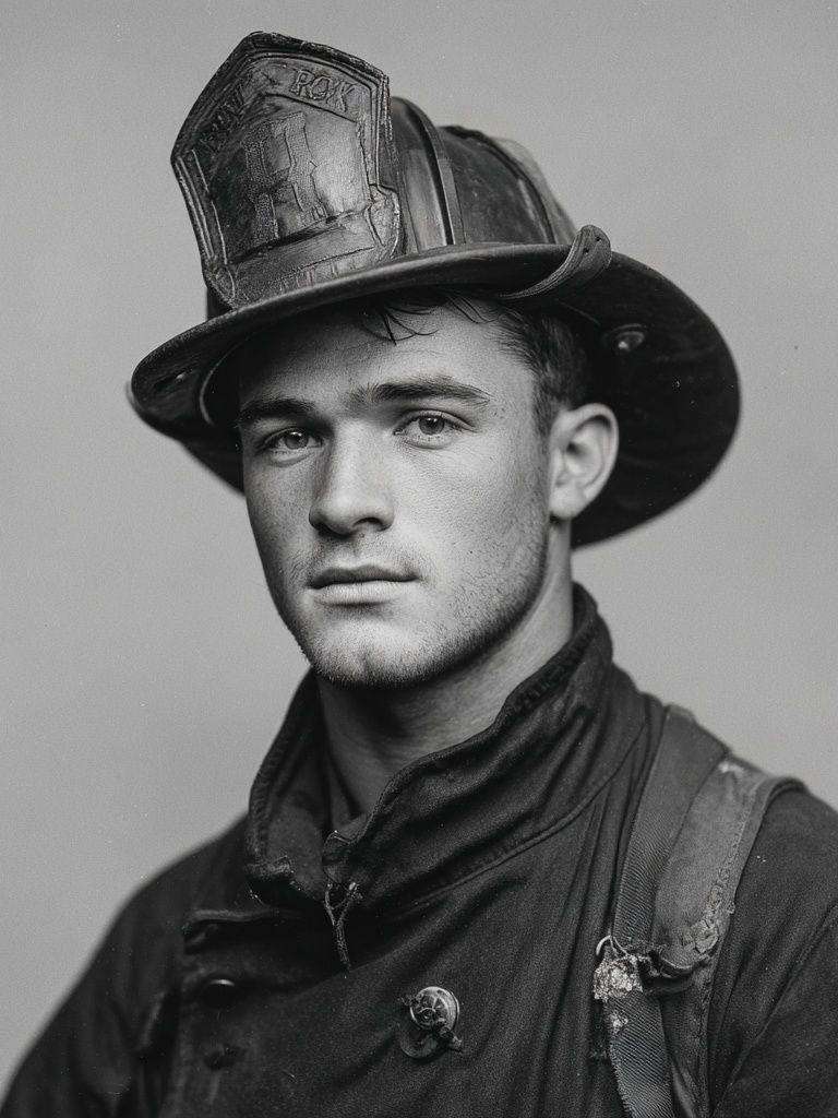 Firefighter Portrait Photography Poster. poster — photography art