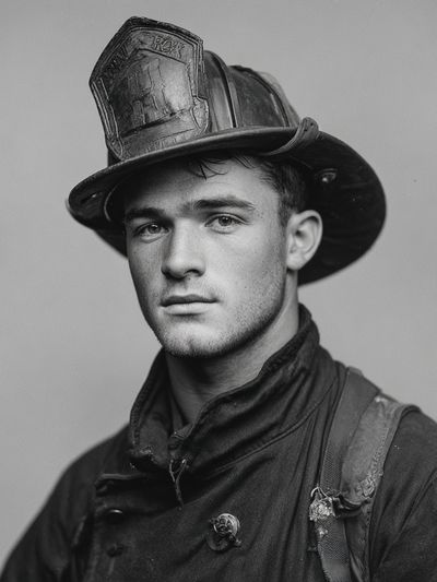 Firefighter Portrait Photography Poster. poster print