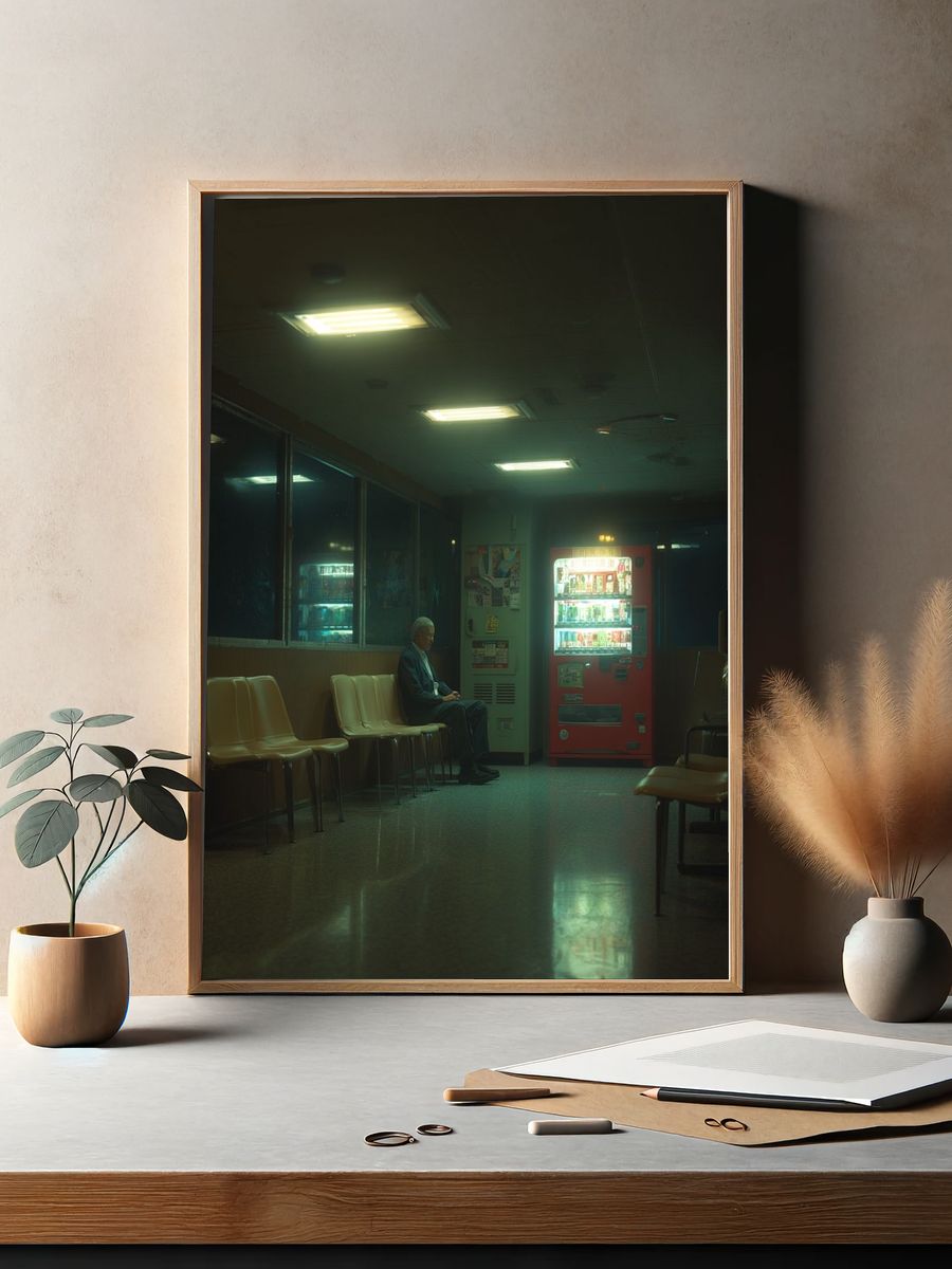 Lonely Waiting Room Photography Poster. — room view 2