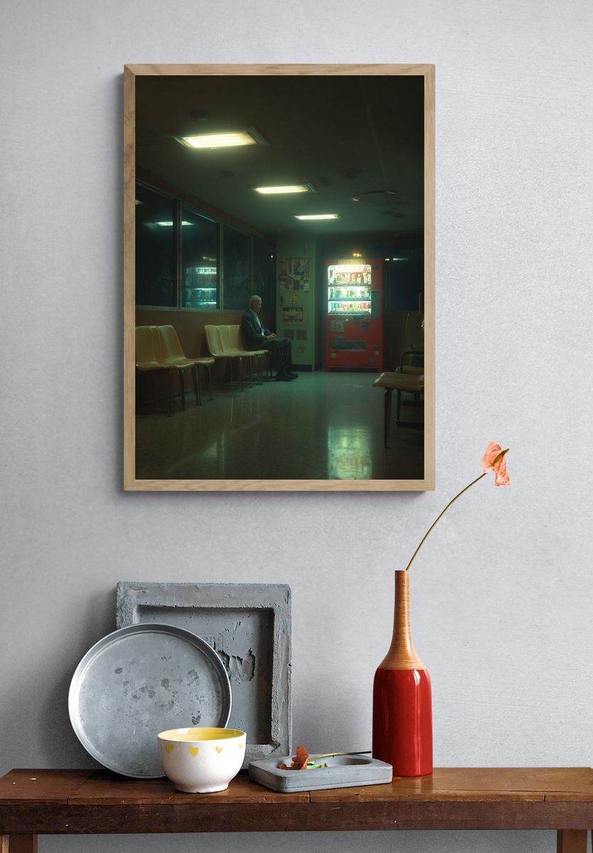 Lonely Waiting Room Photography Poster. — room view 3