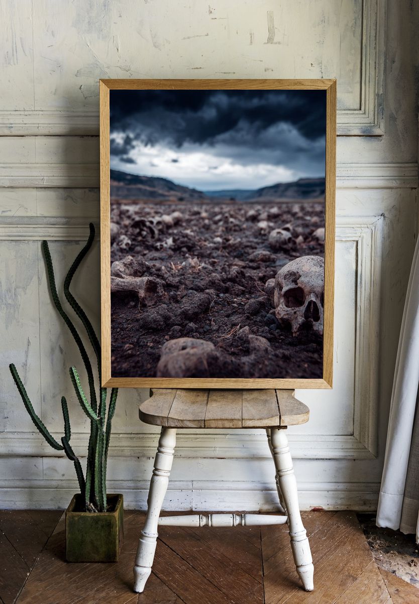 Bleak Skull Landscape Photography Poster. — room view 1