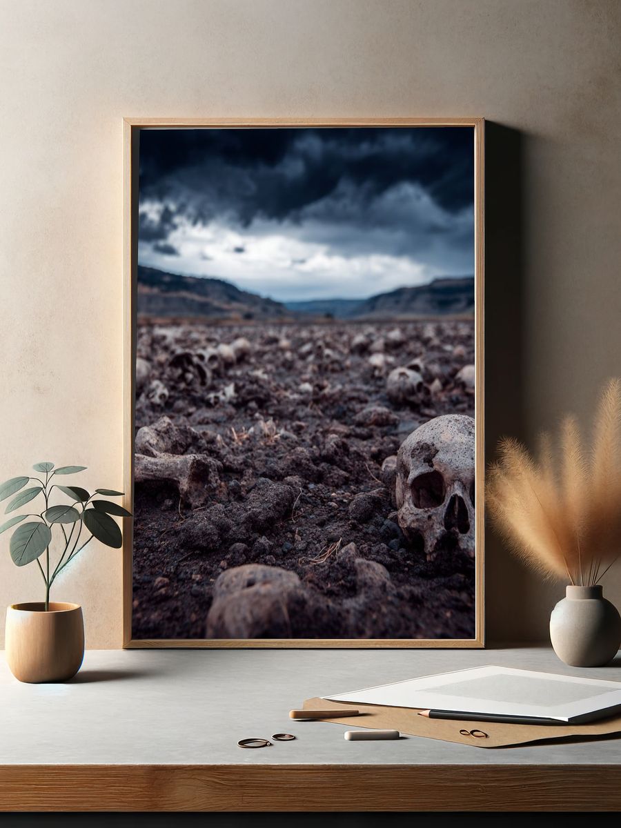 Bleak Skull Landscape Photography Poster. — room view 2