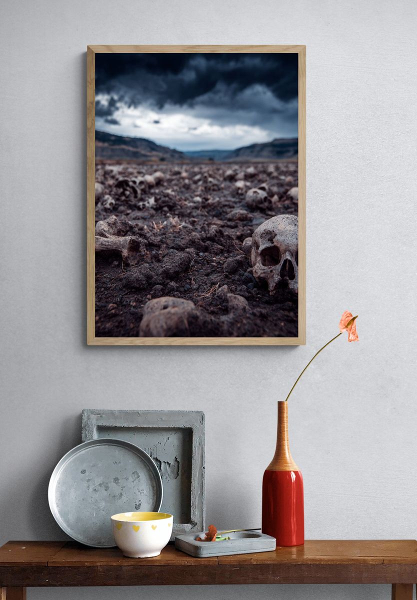 Bleak Skull Landscape Photography Poster. — room view 3