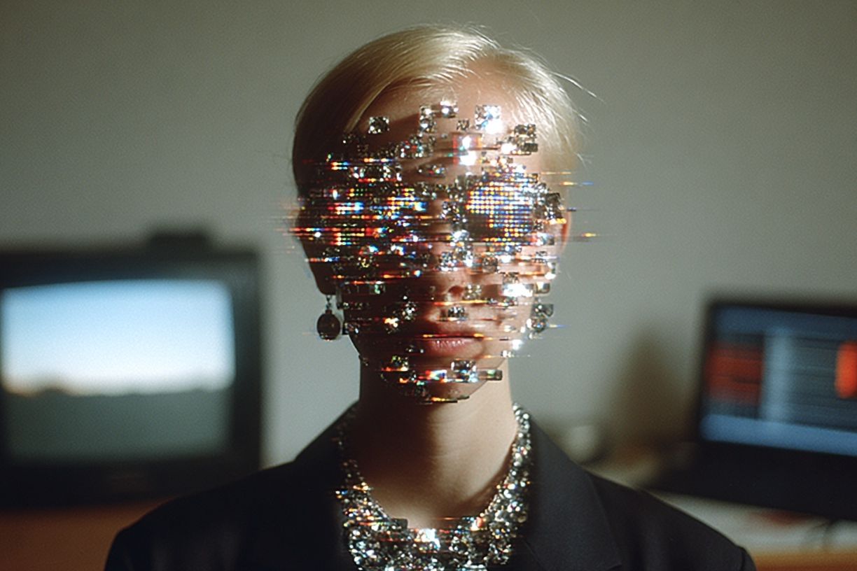 Glitch Portrait Fashion Poster. poster detail