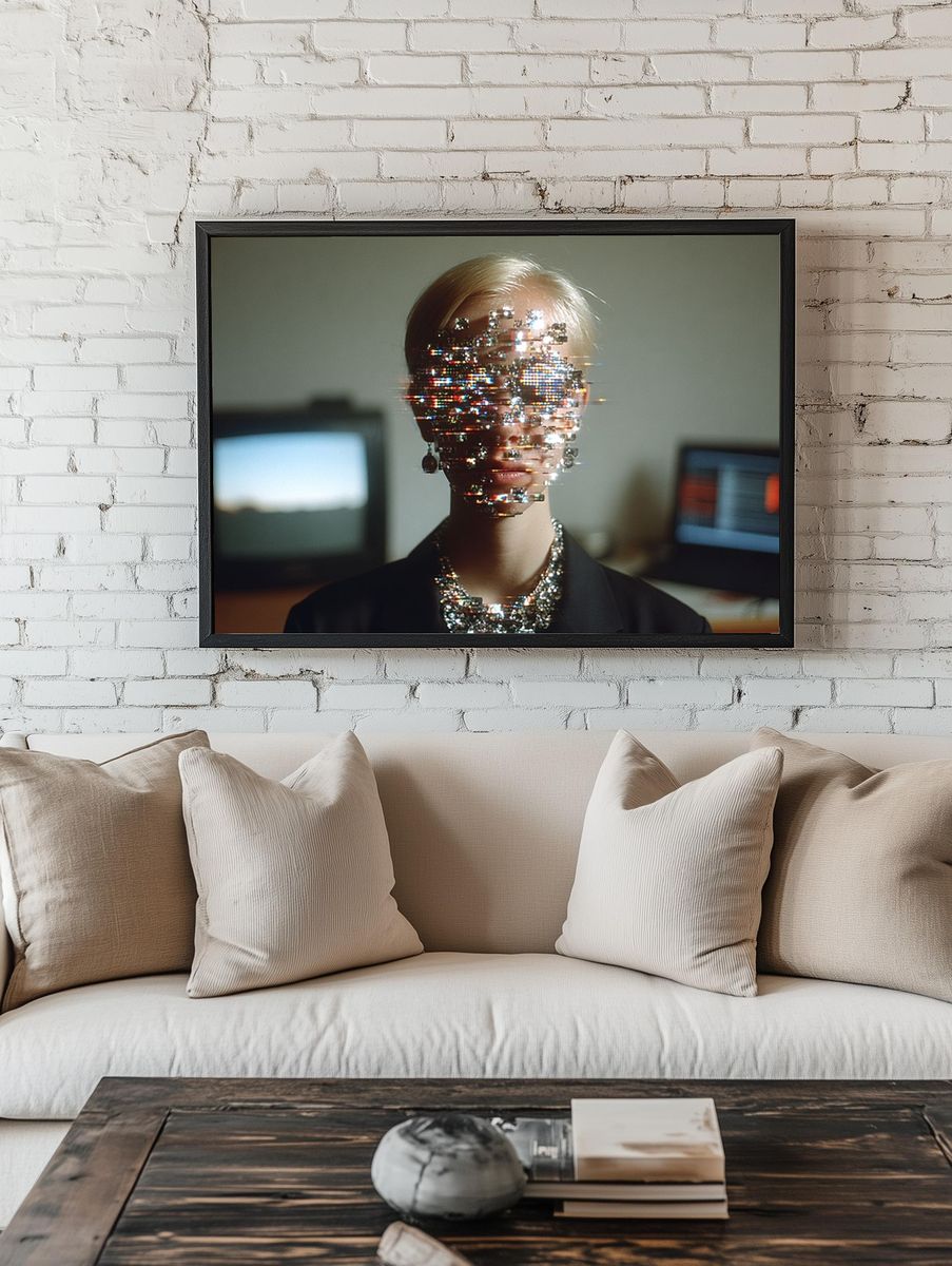 Glitch Portrait Fashion Poster. — room view 1