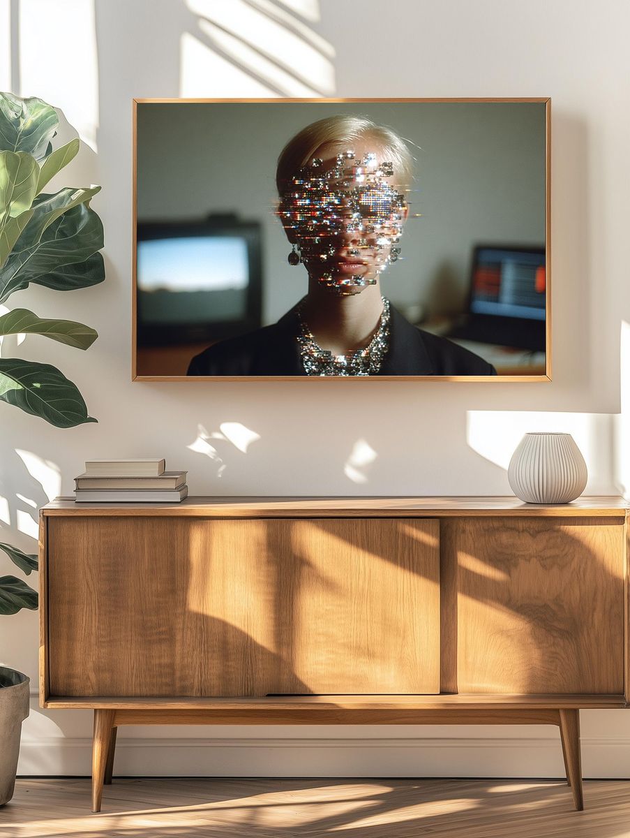 Glitch Portrait Fashion Poster. — room view 3