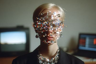 Glitch Portrait Fashion Poster. poster