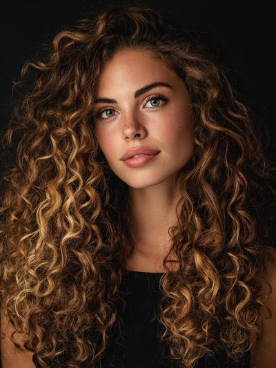 Curly Hair Portrait Poster. poster print