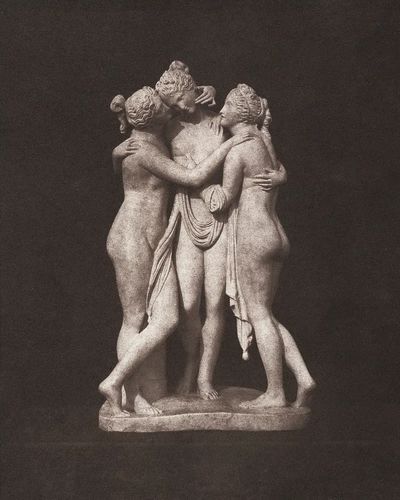 Sensual nude sculpture, Three Graces. poster print