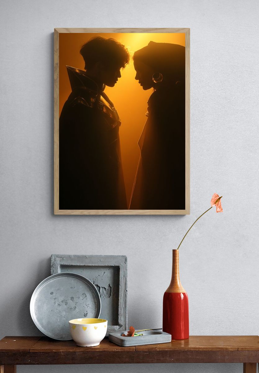 Cinematic Lovers Silhouette Poster. — room view 3