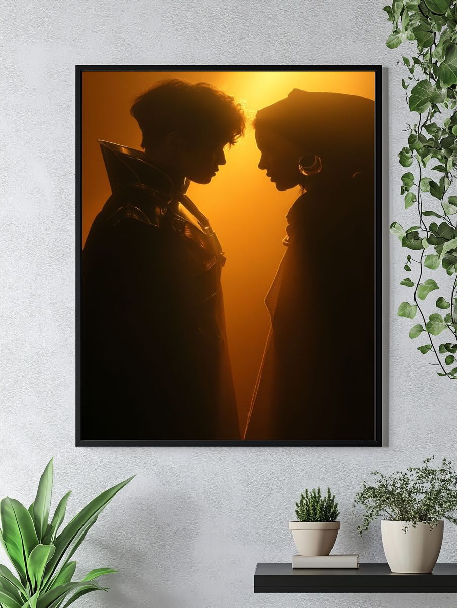 Cinematic Lovers Silhouette Poster. — room view 4