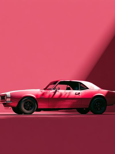 Pink Muscle Car Photography Poster. poster print