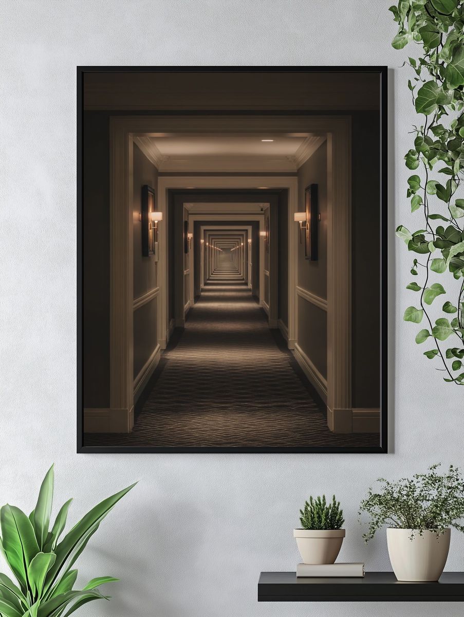 Elegant Hotel Corridor — Photography Print. — room view 4